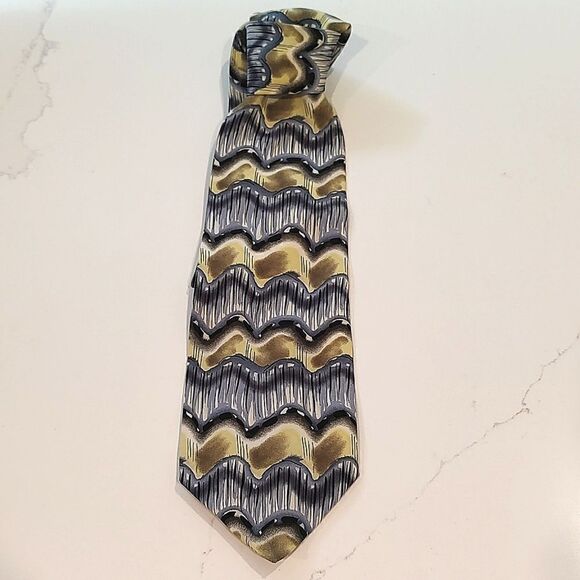 J. Garcia Silk Men's Necktie Wired Crossroads Collection Fourteen Vintage - Picture 7 of 8